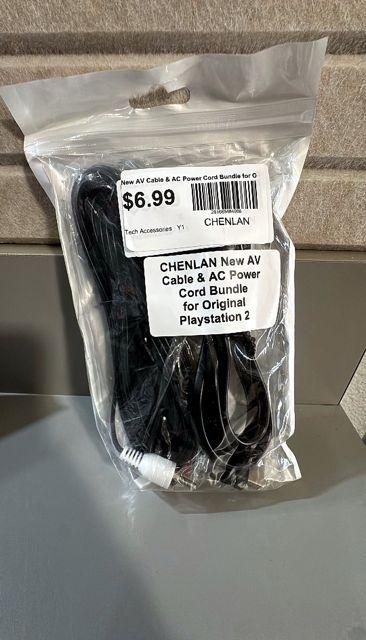 CHENLAN New AV Cable & AC Power Cord Bundle for Original Playstation 2